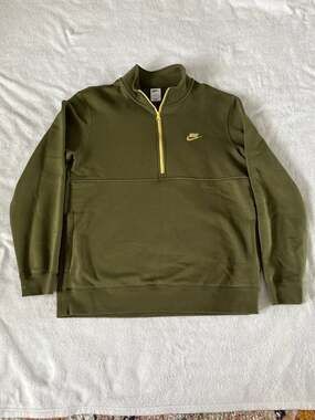 Nike Sportswear Club Brushed-Back 1/2-Zip Pullover Sweatshirt - Rough Green